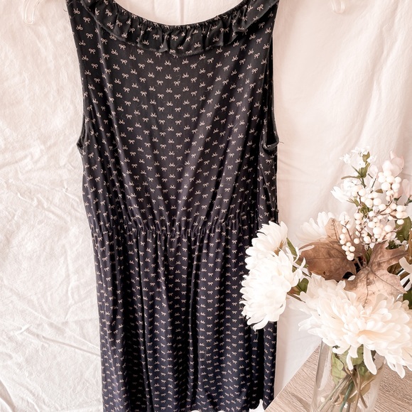 Papaya Navy Dress with Bow Print, Size M - Picture 2 of 2